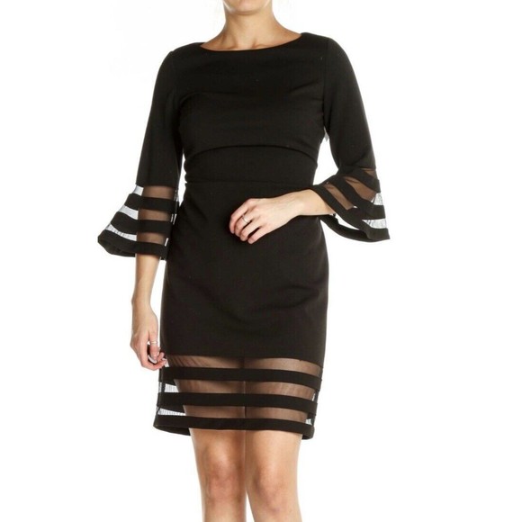 Calvin Klein Dresses & Skirts - Calvin Klein Womens Solid Sheath w Chiffon Bell Sleeves